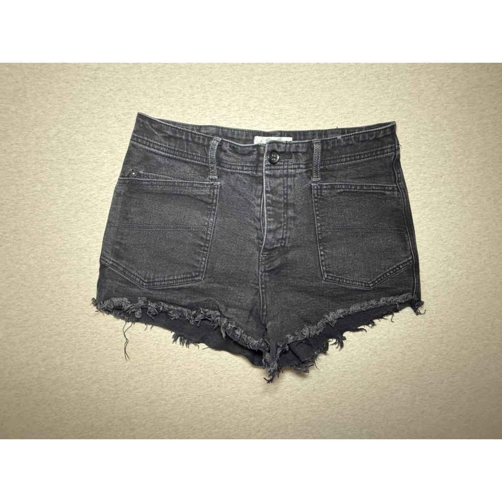 Free People Crvy black cutoff shorts. button fly. size 30.